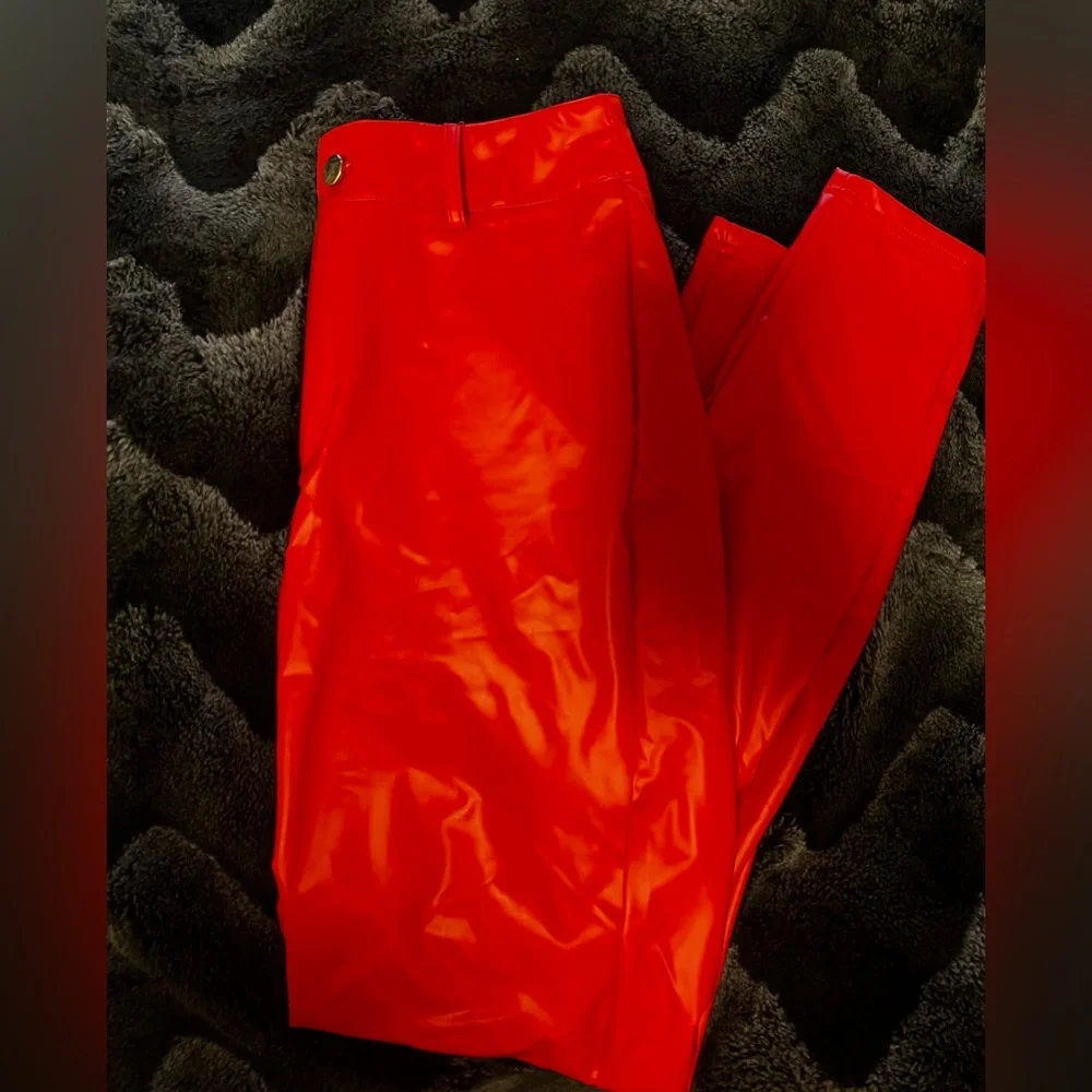 Red leather pants XXS fit like Small - Picture 1 of 1